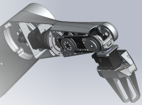 An exposed view of the inside of the Gambit arm